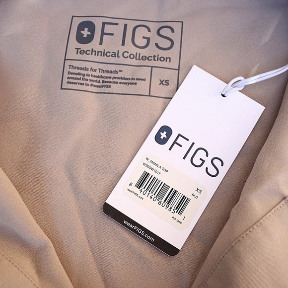 FIGS Manila Top Limited Edition Color Boulder Size XS NWT - Picture 3 of 7